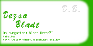 dezso bladt business card